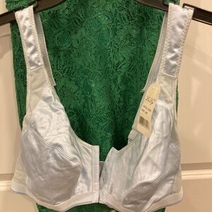 Li Ly Satin Blue front Hook Full-Bra 42D adjustable straps